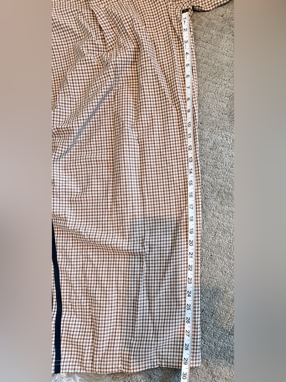 adidas Tan Brown Checked Wide Leg Pants with Black Side Stripes - Picture 8 of 8